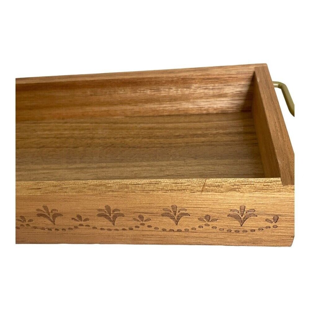 Pioneer Woman Blooming Bouquet Condiment Dish Set Mini Dip Square Bowl Wood Tray - Picture 10 of 11